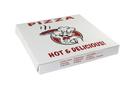 Boxit Chefs Classic Printed To Go Lock Corner One Piece White Pizza Box, 16 x 16 x 2 inch -- 100 per case.