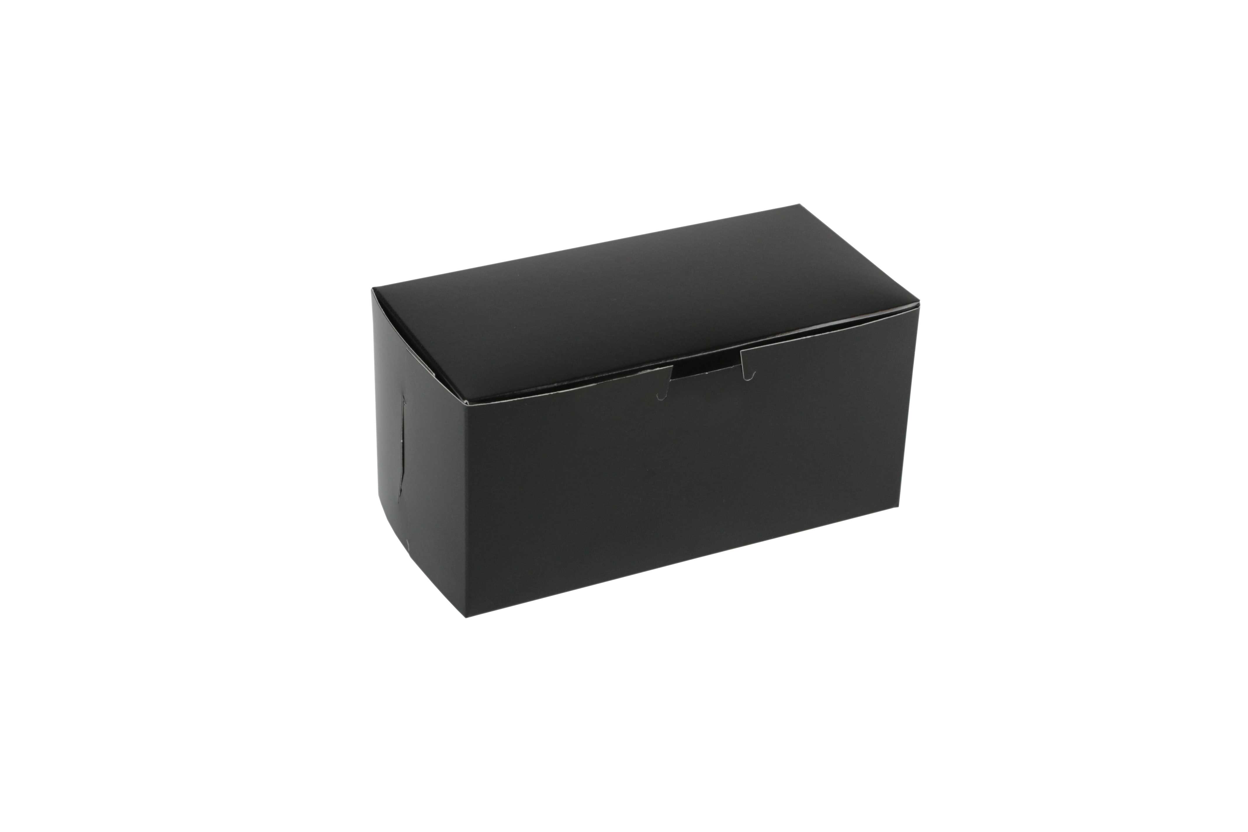 Boxit Lock Corner One Piece Black Licorice Bakery Box, 8 x 4 x 4 inch -- 100 per case.
