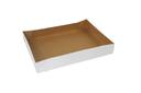 Boxit 4 Corner Glued White Outside with Kraft Interior Automatic Donut Tray, 16 x 12 x 2.5 inch -- 150 per case.