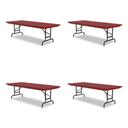 Correll Rectangular Red Top Adjustable Folding Table with Black Legs, 60x 30x 22 inch to 32 inch -- 4 per case