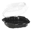 Anchor Packaging Crisp Food Technologies CF9911 Black Base with Clear Anti-Fog Tear-Away Lid Microwavable Hinged Container, 32 Ounce Capacity -- 100 per case.