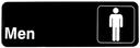 Tablecraft Self Adhesive Men Restroom Sign, 3 x 9 inch