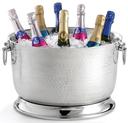 Tablecraft Stainless Steel Round Double Wall Beverage Tub with Base, 16 x 10 inch