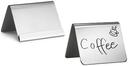 Tablecraft Stainless Steel Card Holder with Lip, 2.5 x 1.8 inch