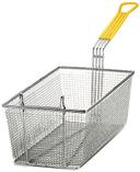 Tablecraft Rectangular Fry Basket with Yellow Handle, 17 x 8.25 x 6 inch