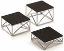 Tablecraft 3 Piece Square Riser Set with Rubber Top