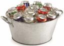 Tablecraft Galvanized Round Bucket, 18.5 x 15 x 7 inch