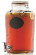 Tablecraft Rustic Country Glass Beverage Dispenser with Chalkboard, 2.5 Gallon