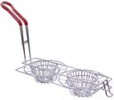 Tablecraft Stainless Steel Tortilla Double Taco Cup Fry Basket, 8 inch -- 6 per case