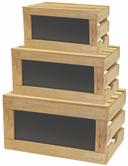 Tablecraft Natural Wood Crate Set With Chalkboard -- 1 set