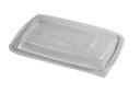 D and W Fine Pack Flat Rim Translucent Oblong Vented Entree Lid Only, 10 1/4 inch -- 240 per case.