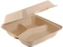 Responsible Products Tree-Less Forefront 3 Compartment No-PFAS Added Compostable Molded Fiber Hinged Container, 8 x 8 inch -- 200 per case