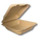 Responsible Products Tree-Less Forefront No-PFAS Added Compostable Molded Fiber Hinged Container, 9 x 9 inch -- 200 per case