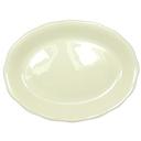 Vertex China California Scalloped Undecorated American White Sculptured Rim Oval Platter, 9 5/8 inch -- 24 per case.