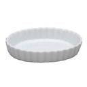Vertex Porcelain White Fluted Oval Quiche Dish, 7 Ounce -- 36 per case.