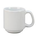 Vertex China Argyle Undecorated Porcelain White Stackable Summit Mug, 8 Ounce -- 36 per case.