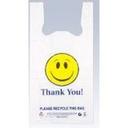 Interplast Group White 14 Mic Happy Face T Shirt Bag, 12 x 7 x 22 inch -- 500 per case
