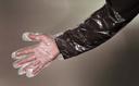 Cellucap Elbow Length Universal Size Clear Poly Glove - 100 per pack -- 5 packs per case.