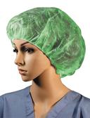 Cellucap Flat Pack Style Hand Sewn Green Bouffant Cap, 18 inch -- 1000 per case.