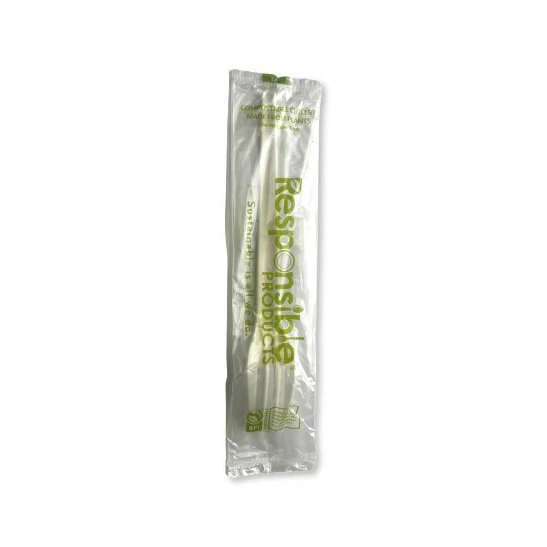 Responsible Products Individual Wrap White Compostable High Heat Fork -- 750 per case