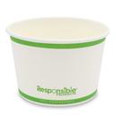 Responsible Products Tree-Less White Compostable Paper Food Container, 16 Ounce Capacity -- 250 per case