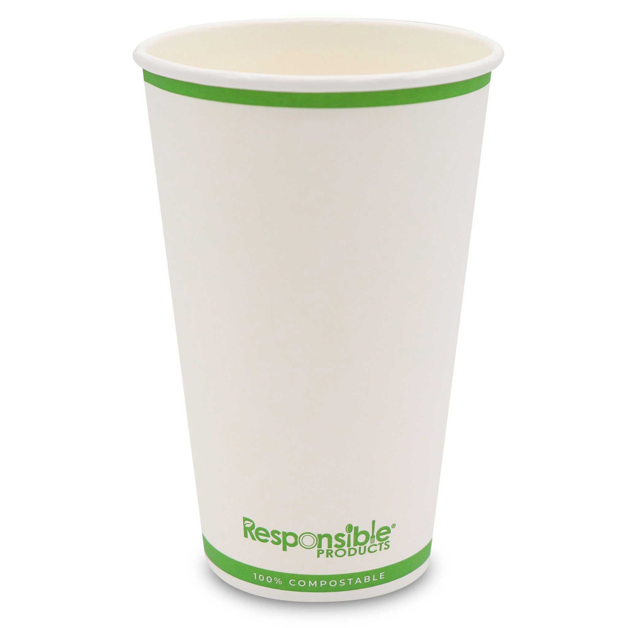 Responsible Products Tree-Less Compostable Paper Hot Cup, 20 Ounce Capacity -- 1000 per case