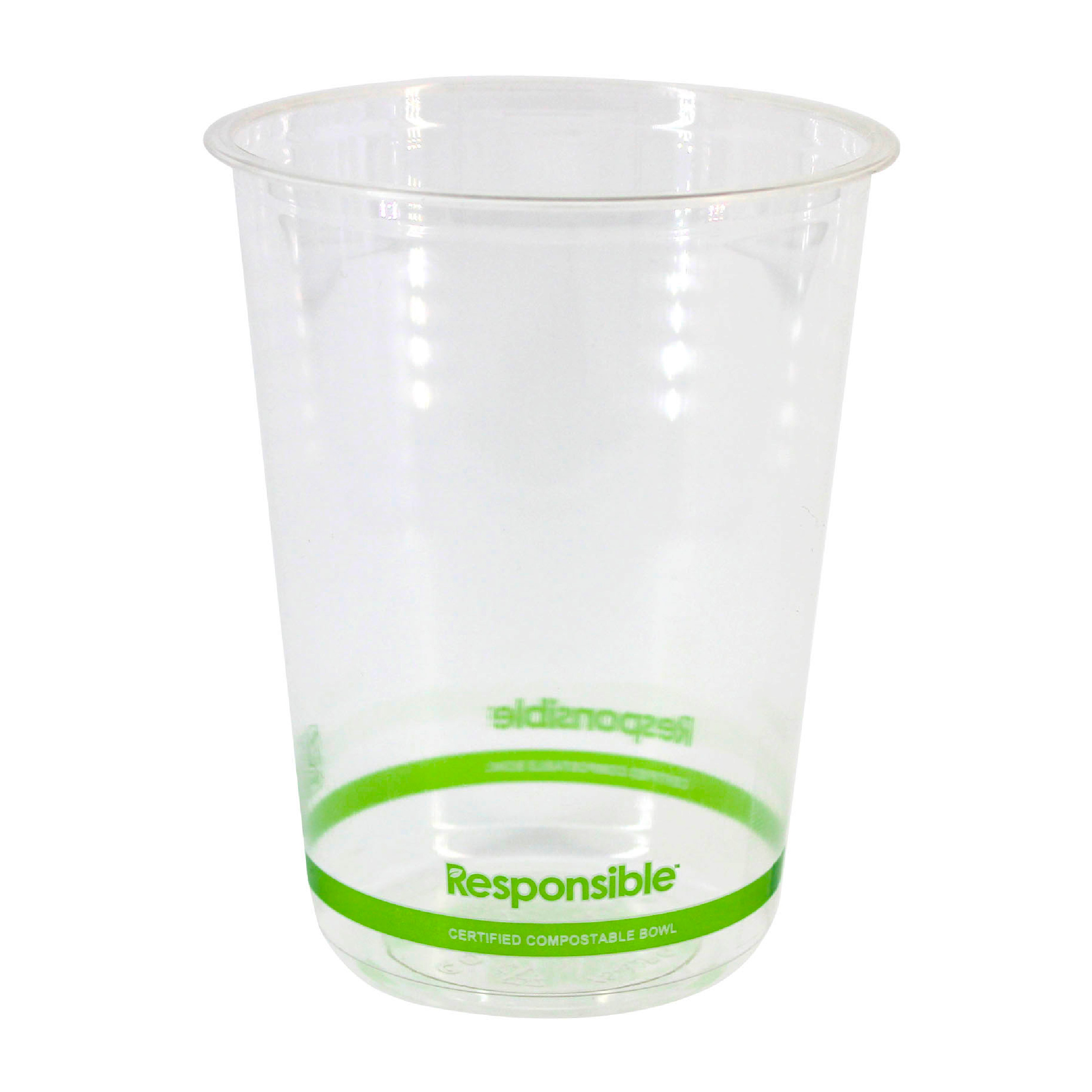 Responsible Products Clear Compostable Round Deli Container, 32 Ounce Capacity -- 500 per case
