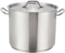Winco Stainless Steel Stock Pot with Cover, 80 Quart