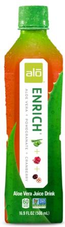Alo Enrich Pomegranate Cranberry Aloe Vera Juice Drink, 16.9 Fluid Ounce -- 12 per case