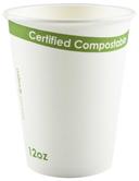 Primeware PLA Lined White Compostable Cup, 12 Ounce -- 1000 per case.