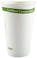 Primeware PLA Lined White Compostable Cup, 16 Ounce -- 1000 per case.