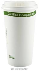 Primeware PLA Lined White Compostable Cup, 20 Ounce -- 1000 per case.