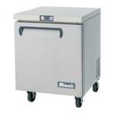 Migali Stainless Steel 1 Door Under Counter and Work Top Refrigerator with Adjustable Shelf, 27.5 inch Width x 30 inch Depth x 37.25 inch Height