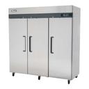Migali Stainless Steel 3 Door Reach-In Refrigerator with 9 Adjustable Shelves, 77.8 inch Width x 33.2 inch Depth x 83.8 inch Height