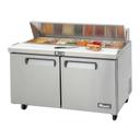 Migali Stainless Steel 2 Door Sandwich Prep Table with 2 Adjustable Shelves, 60.2 inch Width x 30 inch Depth x 43.7 inch Height