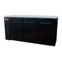 Migali 3 Solid Door Back Bar Refrigerator with 6 Shelves, 72.8 inch Width x 24.4 inch Depth x 35.75 inch Height