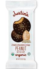 Justins Organic Dark Chocolate Crispy Peanut Butter Cup, 1.32 Ounce - 12 count per pack -- 6 packs per case