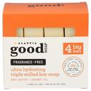 Alaffia Fragrance Free Good Bar Soap, 4 count