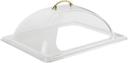 Winco Polycarbonate Half Size Cut-Out Opening Dome Cover Only, 13.5 x 11 inch