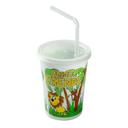 AmerCareRoyal Polypropylene Jungle Friends Themed Kids Cups with Lid and Straw, 12 Ounce Capacity -- 250 per case.