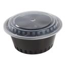 Royal Black Clear Top Round Polypropylene To Go Combo Container, 38 Ounce -- 150 per case.