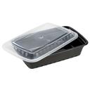 Royal Black Clear Top Rectangle Polypropylene To Go Combo Container, 28 Ounce -- 150 per case.