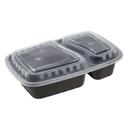 Royal Black Round Polypropylene 2 Compartment To Go Combo Container, 32 Ounce -- 150 per case.