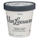 Van Leeuwen Vegan Cookies and Cream Caramel Swirl Ice Cream, 14 Fluid Ounce -- 8 per case