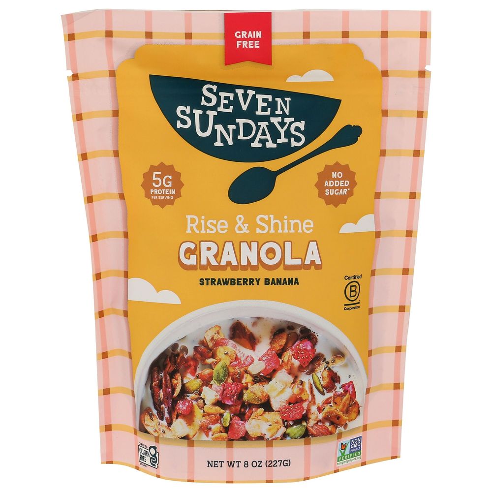 Seven Sundays Rise and Shine Strawberry Banana Nut Granola, 8 Ounce -- 6 per case