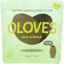 Poshi Snacks Basil and Garlic Pitted Green Olives, 1.1 Ounce -- 10 per case