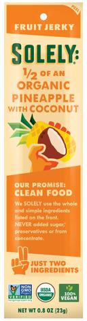 Solely Organic Pineapple with Coconut Fruit Jerky, 0.8 Ounce -- 72 per case