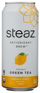 Steaz Unsweetened Green Tea with Lemon Organic Iced Teaz, 16 Ounce -- 12 per case.