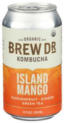 Brew Dr. Kombucha Organic Island Mango Kombucha, 12 Fluid Ounce - 4 per pack -- 6 packs per case