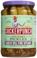 Sucker Punch Garlic Dill Fire Spears Pickle, 24 Ounce -- 6 per case